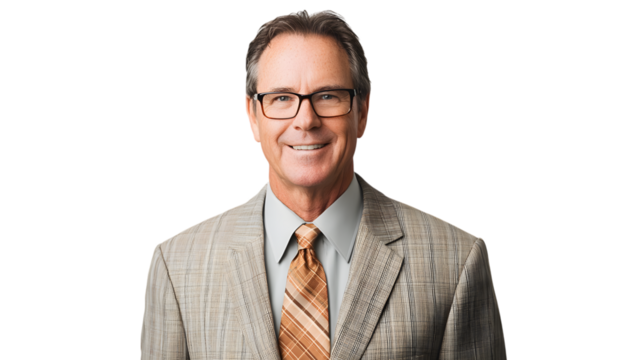 Male Real Estate Agent Portrait on White Background, - Powered by Adobe