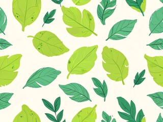 Fototapeta premium Green Leaves Pattern