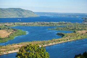 Zhiguli Mountains view from helipad. Samara, Russia
