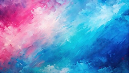 abstract painting with blue and pink background