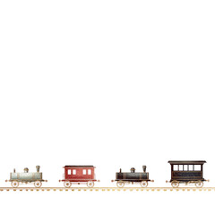 Naklejka premium Vintage Toy Train on Tracks