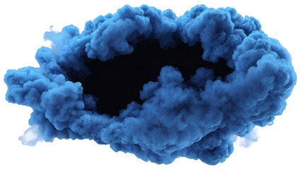 A charming cloud of blue smoke floats, creating a dramatic and ethereal atmosphere