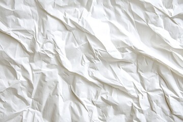 Obraz premium Textured crumpled white paper creating a minimalist backdrop for creative designs or writing in natural light indoors
