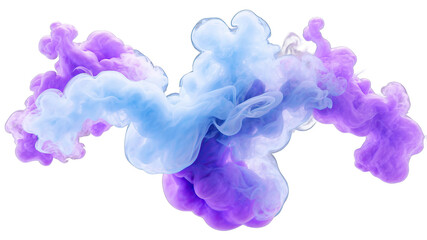 A charming cloud of purple blue smoke floats