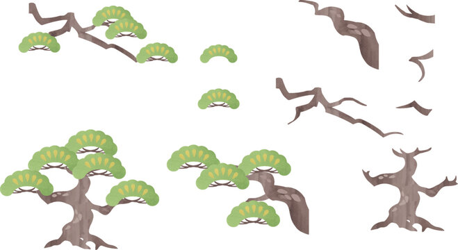 和風の松のイラスト素材