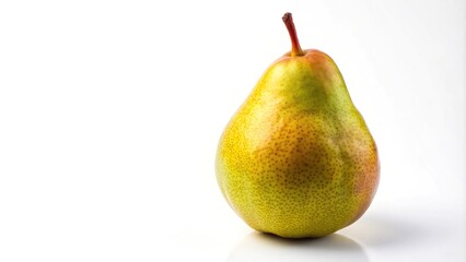 Pear isolated on white background directly above minimalist