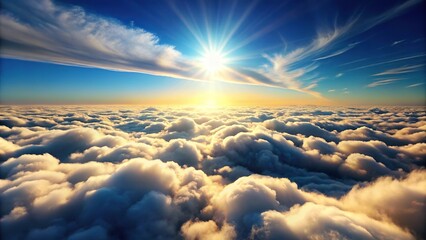 Person standing in endless clouds of freedom