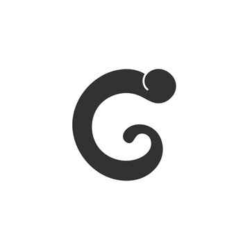 Logo letter G hair unique design with blank background