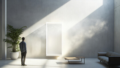 Fototapeta premium Minimalist and unique interior design in the house