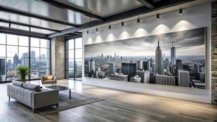 photographic print in loft