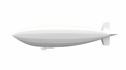 Obraz premium White airship isolated on white background. Floating Airship. Illustration