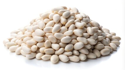 Fototapeta premium pile of white beans on white background