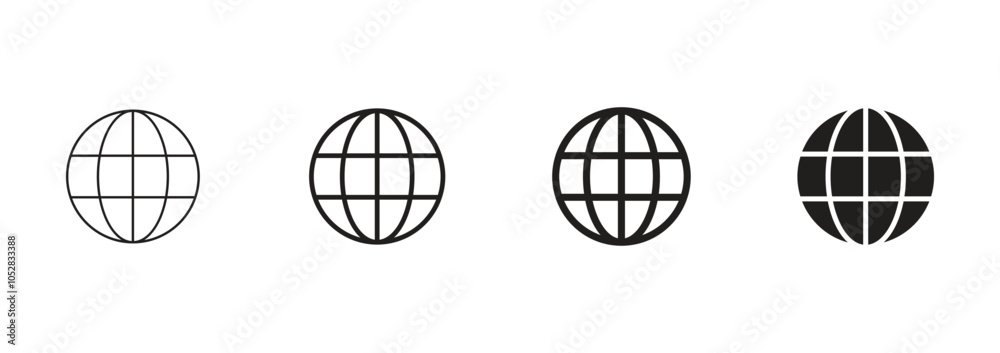 Wall mural globe icon set. web icon page symbol vector