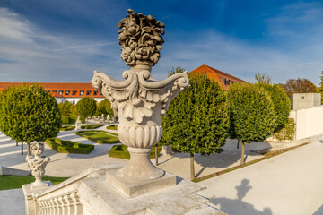 Bratislava, the capital of Slovakia cityscape. The churches and castle in the old city center
