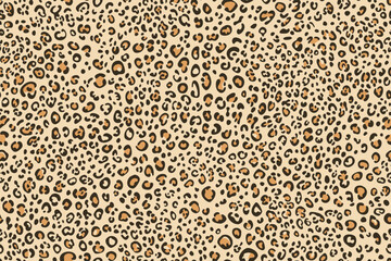 Classic Leopard Print in Warm Earth Tones. Seamless vector Pattern.