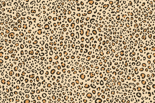 Classic Leopard Print in Warm Earth Tones. Seamless vector Pattern.