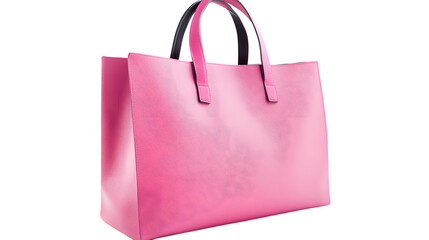 Pink Shopping Bag on White Background,