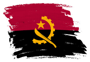 Angola flag paint splash brushstroke