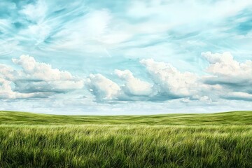 Obraz premium Serene Watercolor Prairie Scene