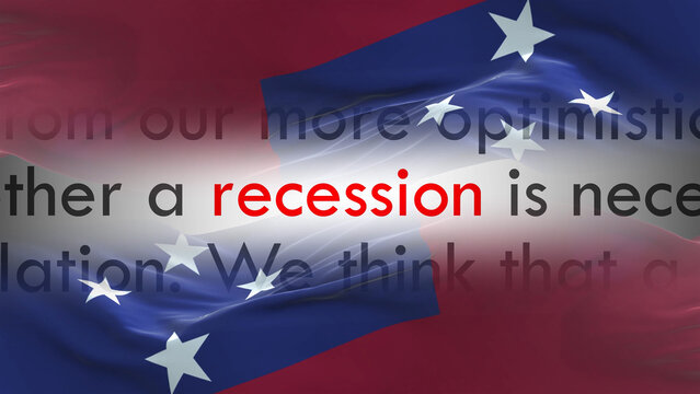 Samoa flag - Waving flag on loop of economic news articles