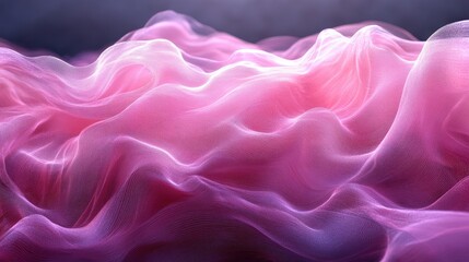 Obraz premium Abstract pink and white fabric waves with soft lighting.