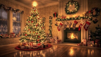 christmas tree with candles