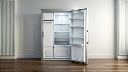 Fototapeta premium Texture of a blank refrigerator door background