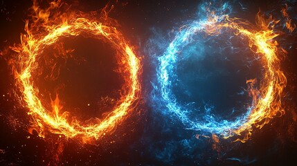 Two Intertwined Rings of Fire and Ice