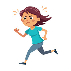 vector madre apurada corriendo preocupada