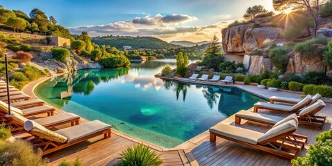 Tranquil Spa Relaxation at Vouliagmeni Mineral Lake in Varkiza, Greece - Serene Retreat for Wellness and Rejuvenation