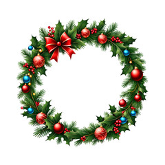 Christmas circle border transparent background