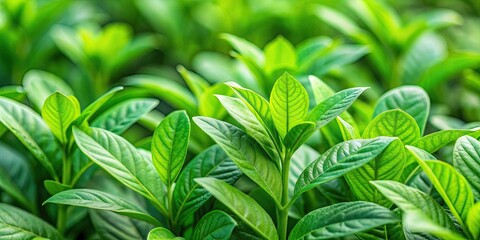 Close-up view of green herbal leaves of Justicia adhatoda plant, medicinal, Malabar nut, Adulsa, Adhatoda, Vasa, Vasaka, Asia