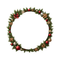 Christmas circle border transparent background