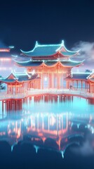 Fototapeta premium view of chinese temple
