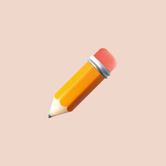 3d yellow Pencil icon illustration vector