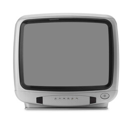 One retro tv set isolated on white