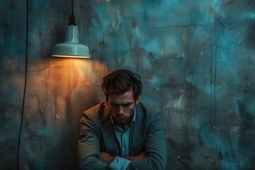 Emotional turmoil: portrayal of an individual enduring suffering from panic attack, highlighting psychological disorder, vegetovascular dystonia, emphasizing debilitating effects of condition.