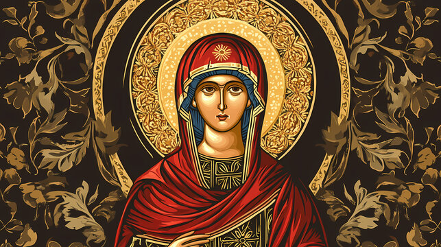 Naklejki Classic pattern with byzantine art influences, historical richness, no blur,. Byzantine Icon Art. Illustration