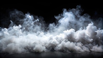 Realistic dry ice smoke fog mist clouds overlay on a black background, dry ice, smoke, fog, mist, clouds, overlay