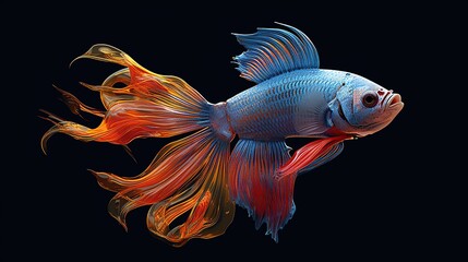 Fototapeta premium betta fish in a jar colorful