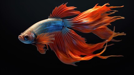 Fototapeta premium betta fish in a jar colorful