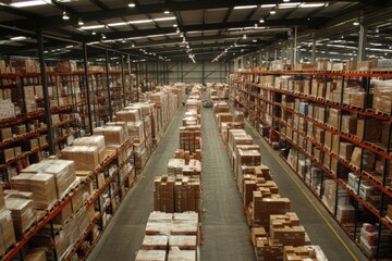 Obraz premium shelves in warehouse