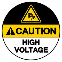 Obraz premium Caution High Voltage Symbol Sign, Vector Illustration, Isolated On White Background Label. EPS10
