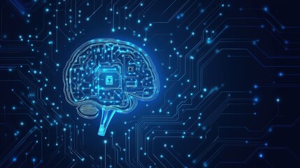 Obraz premium Futuristic Artificial Intelligence Chip with a Security Lock and Electric Lines Surrounding It, Featuring the Words 'Encrypt Everything' in Bold Blue Color, Symbolizing Advanced Technology and Data 