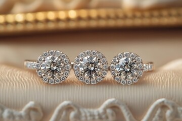 Obraz premium Multiple diamonds in softfocus, capturing a dreamy glow luxury and elegance