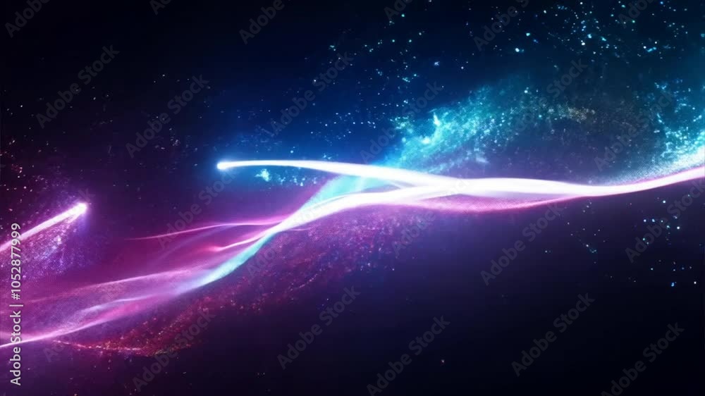 Wall mural cosmic dance: abstract swirls of blue and pink light