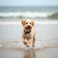dog on the beach