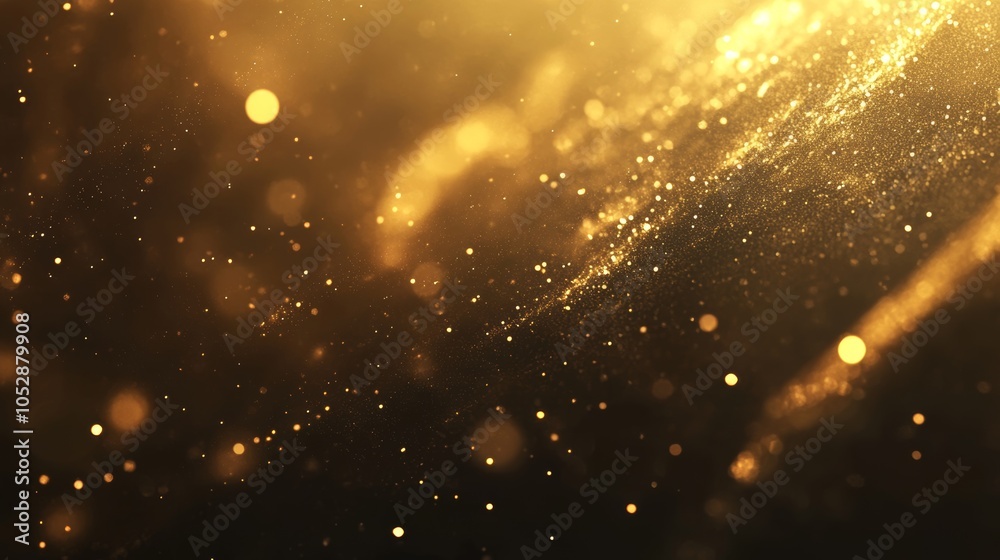 Wall mural abstract shimmering particles create a dreamy atmosphere with glittering bokeh effect for festive ho