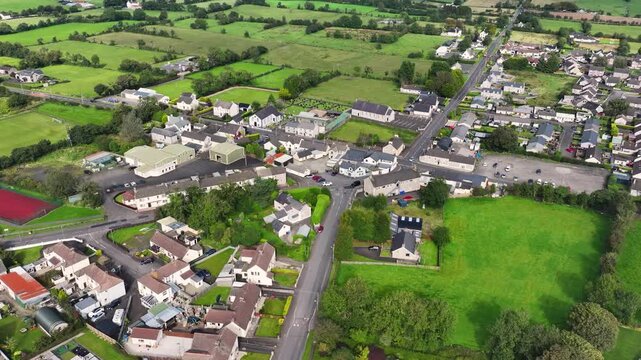Aerial view of Dunloy Village in County Antrim Northern Ireland