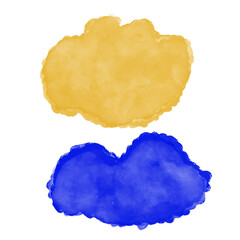 Blue Yellow Abstract Watercolor Shapes